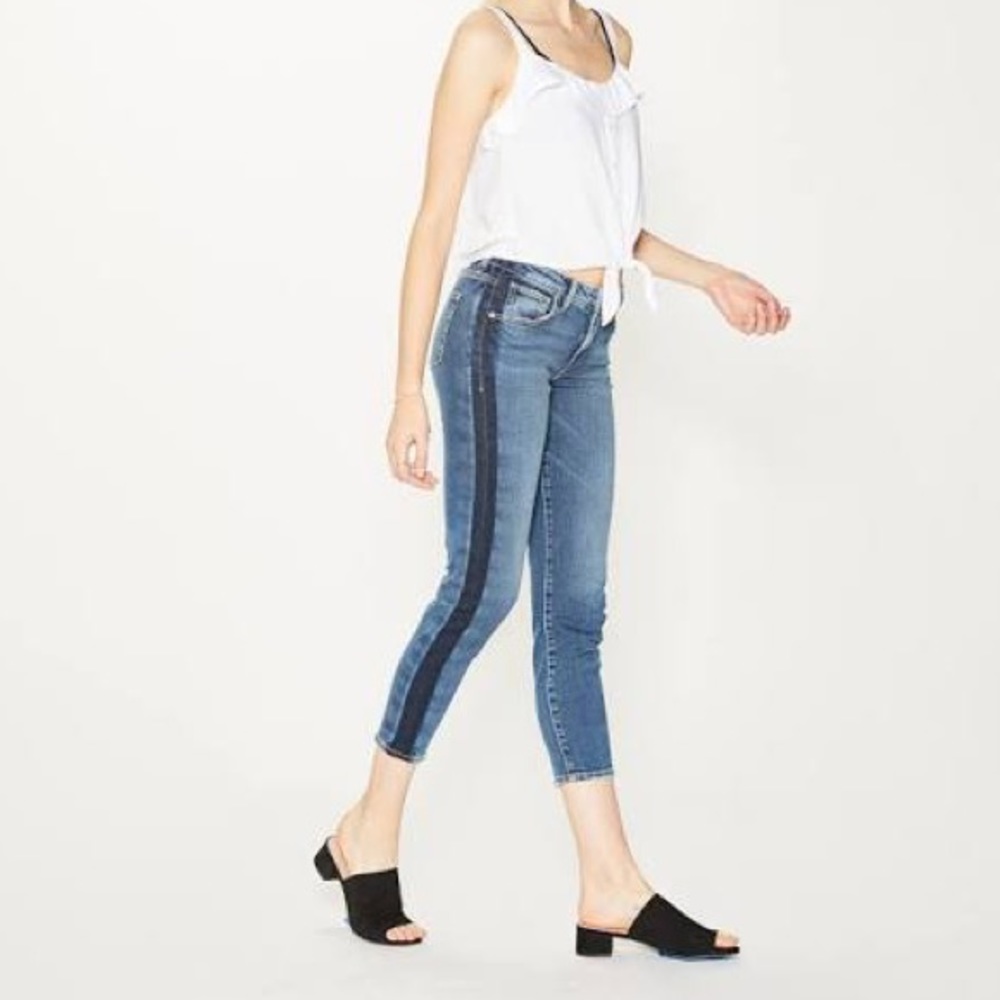 Silver Vintage Slim Tuxedo Stripe Jeans